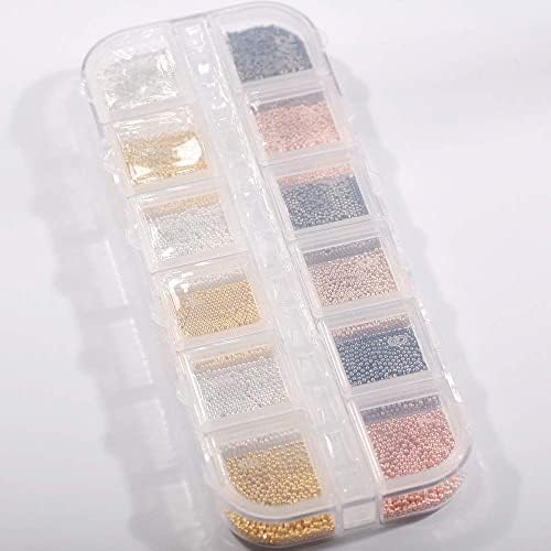 12 grades cores mini pequena miçanga de unhas unhas de unhas de unhas strass em pinos de aço metal 3d manicure cristal decoração