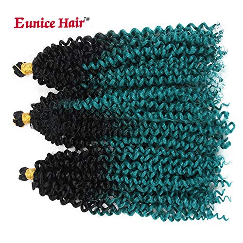 6 pacotes de 14 polegadas Eunice Água Deep Crochet Braids Extensão de cabelo Twist Spring Twist Surgir Curly 24 fios/pacote