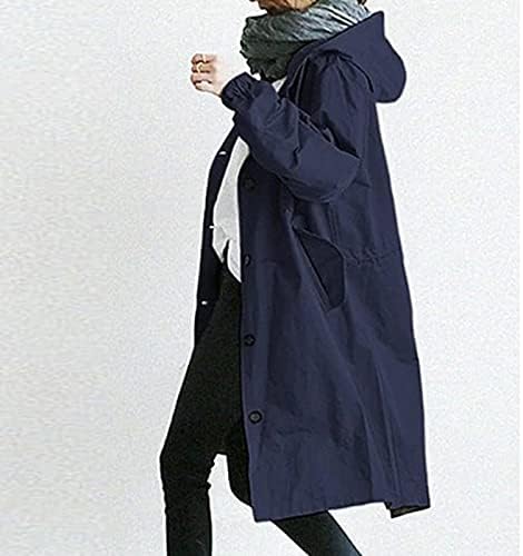 Jackets de inverno Cokuera para mulheres moda de jacaces longos de grandes dimensões com bolso elegante casaco com capuz