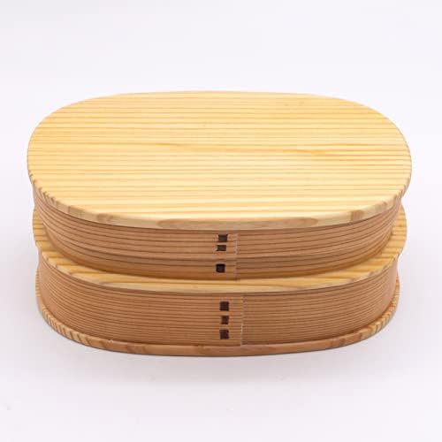 Bentowappa A-64-272212 Caixa de bento de madeira, madeira de cedro, 7,1 x 3,9 polegadas, lancheira, natural