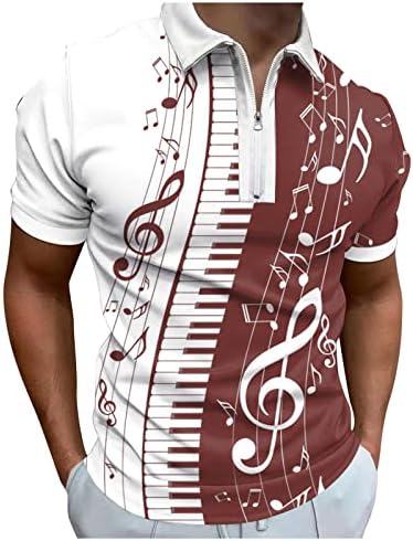 2023 Novo masculino Summer Digital 3D Impressão Fashion Poster Holiday Beach Lapeel Zipper Short Sleeve camiseta seca