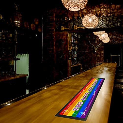 Bang Tidy Roupas personalizadas Mat Runner Mat - Novelty Beer Gifts for Home Bars - Gay Pride Flag