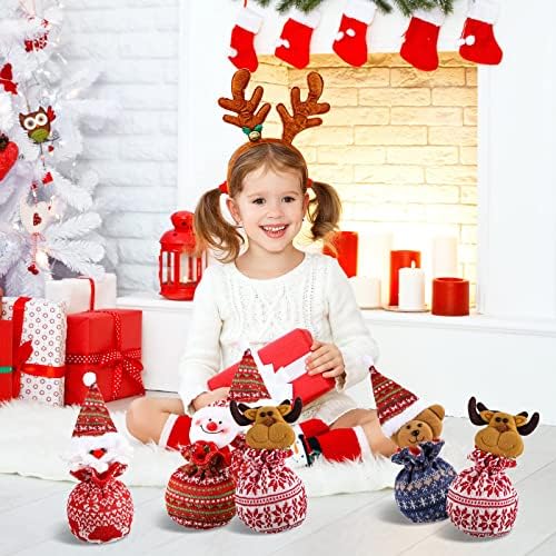 Bolsas de boneca de presente de Natal com bonecos de boneca de malha reutilizáveis ​​de troca de natal Bolsa de presentes