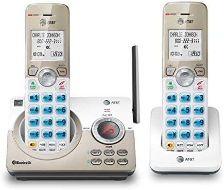 AT&T DL72219 DECT 6.0 Telefone sem fio de 2 mão para casa com conexão com célula, bloqueio de chamadas, tela de retroilumos de 1,8