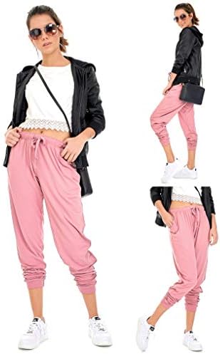 Caro Sparkle Jogger com bolsos para mulheres Sortos leves de Yoga Pants + tamanho plus size