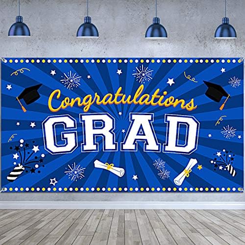 2023 Decorações de graduação Party Banco grande para a aula, pós -fotografia Parabéns Parabéns Sinal Favorias de graduação e cabine