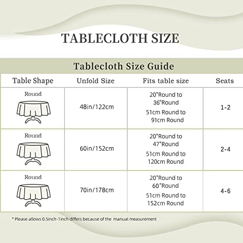 Padrão azul real toalha de mesa redonda, tecido impermeável decorativo, roupas de mesa reutilizáveis ​​duráveis, resistência