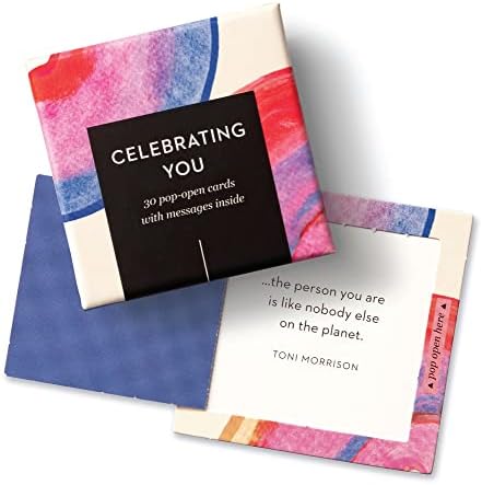 Compêndio, atenciosos cartões abertos-celebrando você-30 cartões pop-abertos, cada um com uma mensagem inspiradora diferente