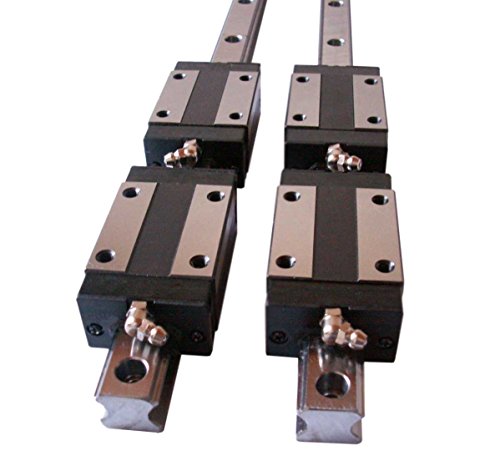 Joomen CNC Conjunto 15-1000mm 2x Linear Guiaway Rail 4x Tipo quadrado Bloco de rolamento de transporte