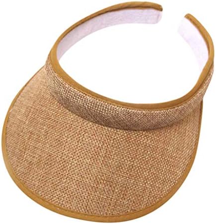 Viseira feminina tampas de verão moda respirável vazio chapéu solar de sol ajustável Proteção solar ao ar livre de palha de praia