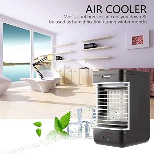 Fã de ar condicionado portátil de RMENST, mini refrigerador de ar evaporativo pessoal com 2 velocidades, ventilador de ar silencioso,