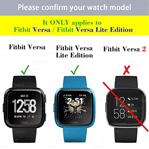Protetor de tela IDAPRO para Fitbit Versa Lite Edition/Fitbit Versa Smart Watch [4 pacote] Temperado Anti-arranhão Fácil Instalação fácil de bolhas