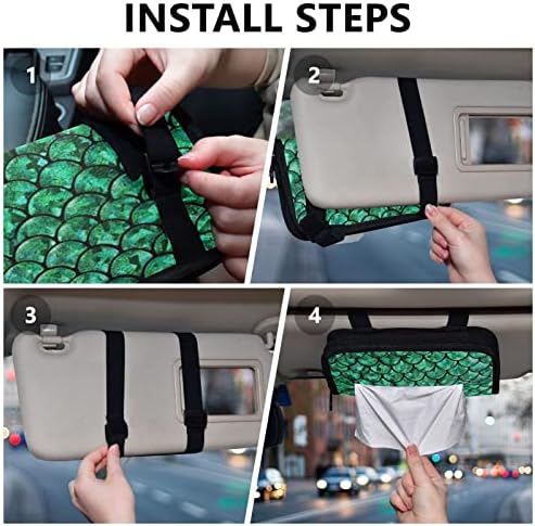 Suporte de tecido do carro Bright-Green-Pastel-Mermaid Dispenser Dispenser Holder Backseat Tissue Case