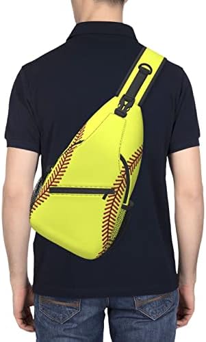 Yopigot Softball Print Sling Bag Bag Sagtball Crossbody Sacos para homens