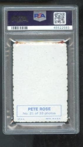1969 Topps Deckle Edge 21 Pete Rose Cincinnati Reds PSA 4 Cartão de beisebol graduado - Cartões de estreia de beisebol.