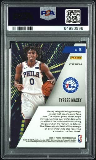 Tyrese Maxey 2020-21 Prizm Instant Impact Silver Rookie Card 16 PSA 10 Gem Mint