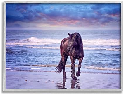 Stuell Industries Wild Horse on Beach Colorful Blue Sunset, Design by Phburchett