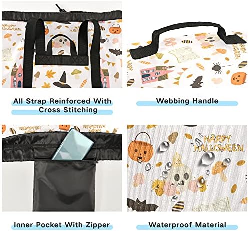 Halloween Pumpkins Jack Lantern Saco de lavanderia Mochila de lavanderia pesada com alças de ombro e alças Bolsa de