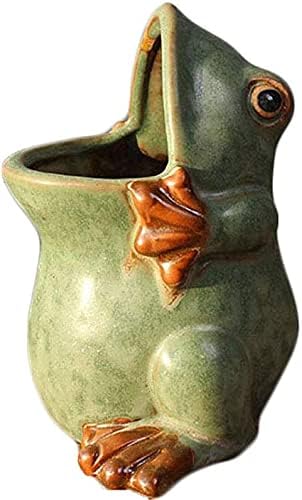 Monmob Ceramic Frog Plant Pot/Bonsai Pot/Flower Pot/Plantador Suculento/Prato Candy Pot Multifuresse 7