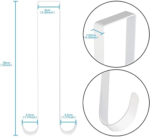 Tatoko 15 polegadas Metal Double Wreath Hanger sobre a porta grande gancho de coroa de portas duplas para cabide da