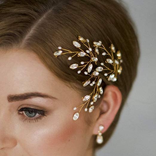 Pinos de cabelo de nupcial Pinos de noiva Flores Cabeças de cabeceira de pérolas Acessórios para cabelos de casamento de cristal para noivas e damas de honra