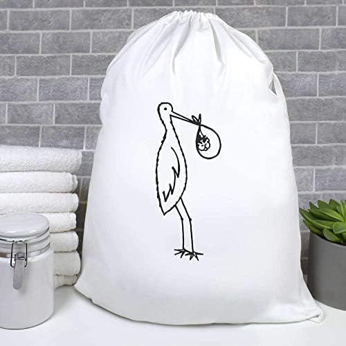 Azeeda 'Stork Carrying Baby' Laundry/Saco de Lavagem/Armazenamento