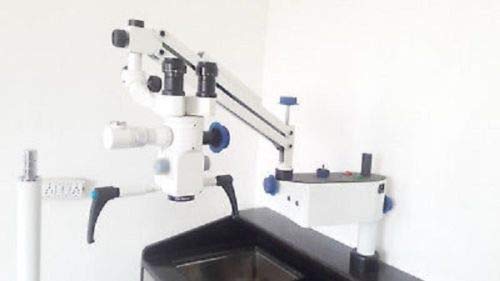 Microscópio dental de montagem na parede 5 etapas, binóculos fixos de 45 °, câmera HD, LED, conjunto completo
