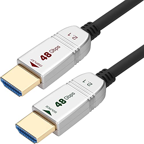 Feizlink 8k HDMI 2.1 Cabo de fibra óptica 65 pés 4k 120Hz 8k 60Hz 48 Gbps HDR10 / HDCP 2.3 para RTX 4080 4090 3080 3090 Xbox Series