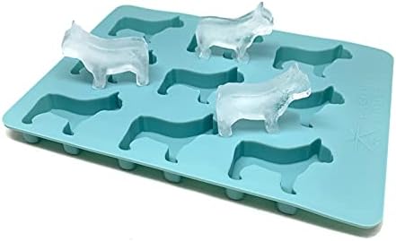 Kasian House French Bulldog Ice Cube Bandey e molde de tratamento, 9 moldes em forma de francês, BPA livre e resistente ao calor,