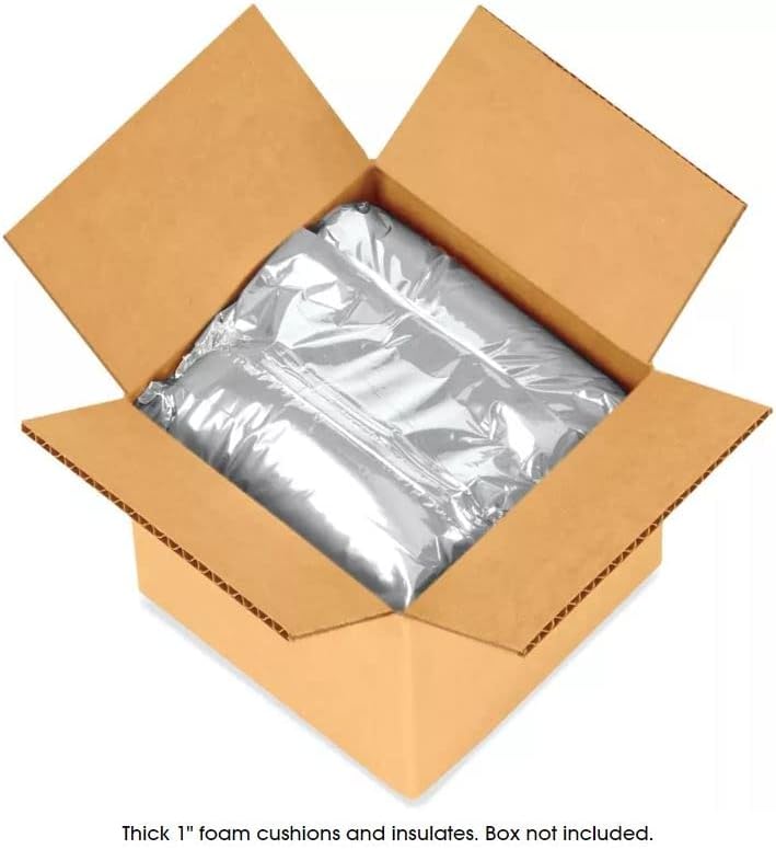 Envio isolado Lineadores de caixa de luxo de luxo- 4 x 4 x 4 encaixam caixas 6 x 6 x 6 2 pacote com pacote frio para até 48hrs