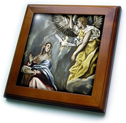 Pintura 3drose Grecos, a Anunciação - HI01 PRI0024 - PRISMA - TELE emoldurada, 8 por 8 polegadas