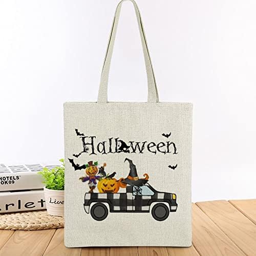 Pumpkin Moster Truck Bats Bruxa Bruxa Fantasma Happy Halloween Bag de Halloween para Mulher Funny Funny Tote Tote Bag reutilizável