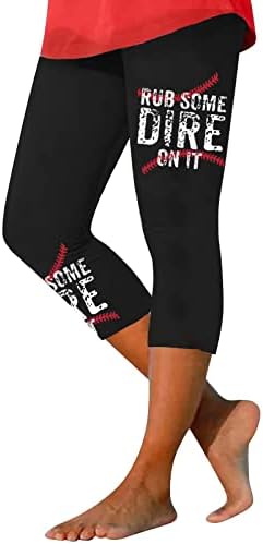 Negj Long/Capris Leggings para mulheres calças de ioga Slim Fit Caist High Control Controle Casual Baseball Imprimir