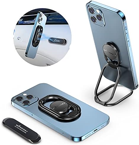 Anel de telefone com o carro com carro Magnetic Telefone Montar o telefone de metal dedo kickstand preto celular compatível com