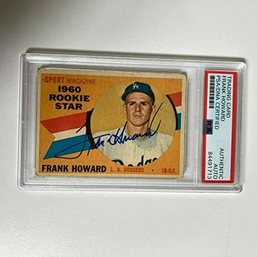 1960 Topps Frank Howard RC assinou cartão de beisebol Los Angeles Dodgers PSA DNA COA - Baseball cortada cartões autografados