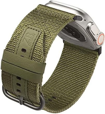 Zrdesign Ultra Watch Band for Man, compatível com Apple Watch 49mm 45mm 44mm 42mm 41mm 40mm 38mm, couro e alça de nylon para