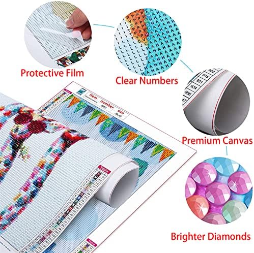 Kits de pintura de diamante para adultos, flores modernas diamante arte infantil tinta 5d iniciante em números, broca completa redonda