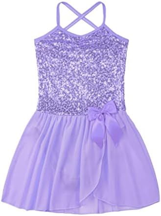 Duoremi Kids Girls Girls Sparkly Ballet Dress Dress Dress Delter Dress Ballerina Costume