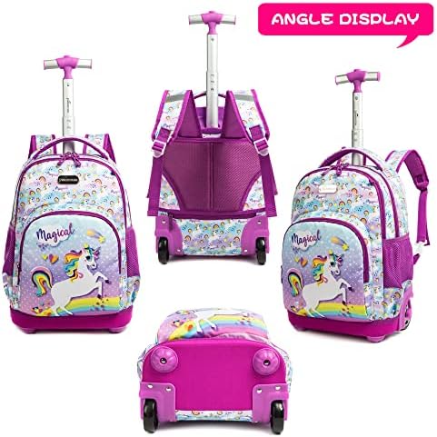 Mochila Mohco Rolling Mackpack de 16 polegadas Backpack School Backpack para meninos e meninas