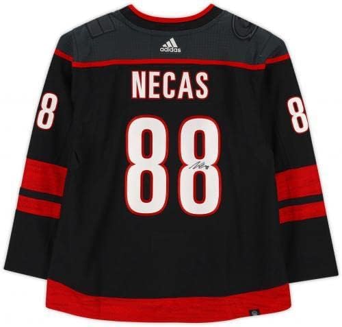 Emoldurado Martin Necas Carolina Hurricanes Autografou Black Adidas Authentic Jersey - Jerseys autografadas da NHL