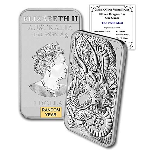 2018 - lote atual de 1 oz barras de prata australia Perth Mint Dragon Series
