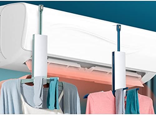 Posos de secagem em parede dobrável telescópica, rack de secagem de ar condicionado, cabides portáteis de roupas dobráveis ​​para