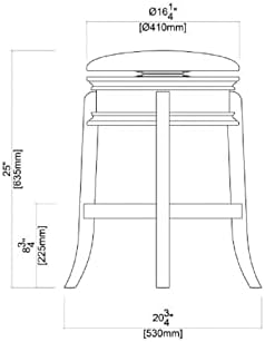 Boraam Magellan Counter Hight Glief Stool, 24 polegadas, conhaque