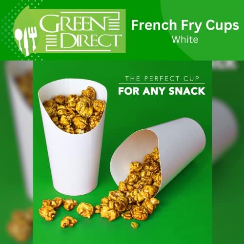 Green Direct White 16 oz. Copas de papel francês Frys descartáveis ​​| Charcuterie Cups Disportável Fry Fry Solder | Copas de papel