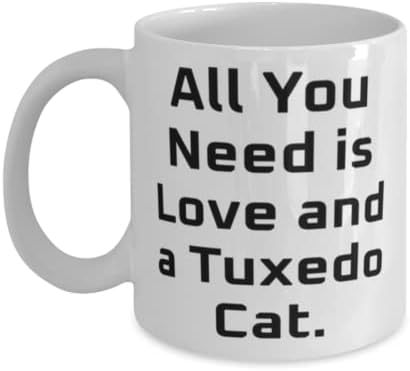 Tuxedo Cat Gifts Para amantes de gatos, tudo o que você precisa é de amor e um gato de smoking, melhor caneca de