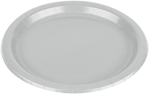 Placas de papel de prata sobremesa redonda do amscan, 8 ct. | Mesa de festas