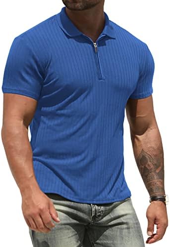 Camisas de pólo masculinas de Nitagut Homens de manga longa e curta Slim Fit S-shirts para treino de tênis de golfe esportivo