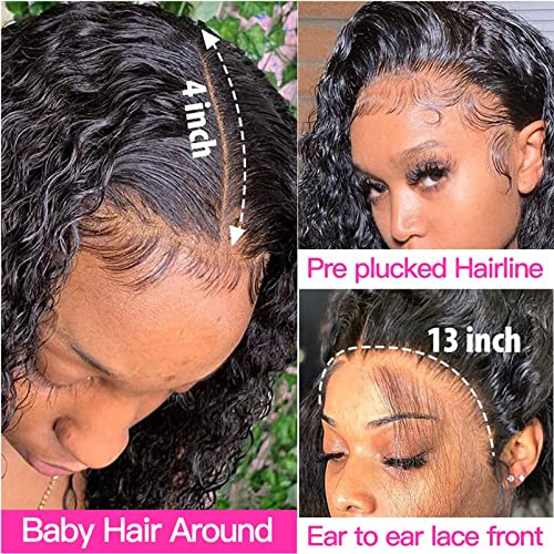Umeiw curto bob renda perucas frontais perucas de cabelo humano para mulheres negras 13x4 renda frontal cacheado bob