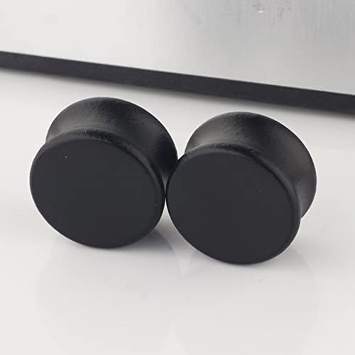 Brincos de calibre de madeira de 2pcs Homxi 11/16 polegadas para orelhas homens 18 mm túneis de madeira pretos de madeira preta preta