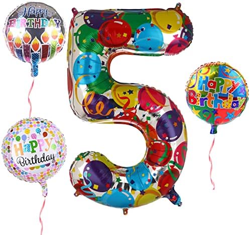 HHLCWA 4 PCS BALLOONS NUMBRO DE NEONBOL DE NEON GRANDE, balões de 4-9 polegadas 0-9 e 3 PCs 32 polegadas balões para decoração